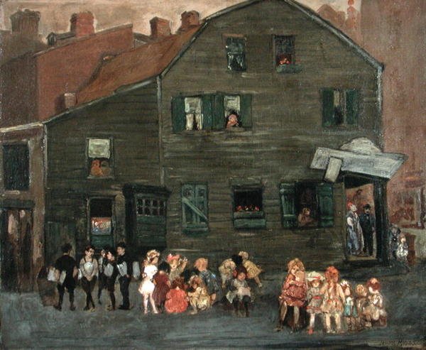 Det gamla huset, ca 1910 (olja på duk) av Jerome Myers