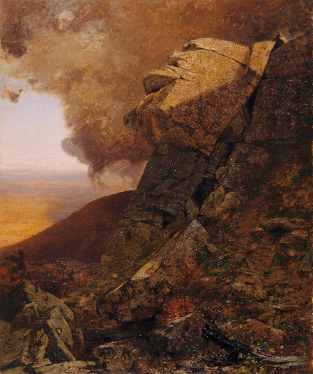 En klippa i Catskills av Jervis McEntee