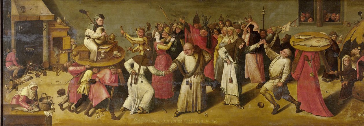カーニバルと四旬節スウェーデンの戦い av Jheronimus Bosch (manner of)