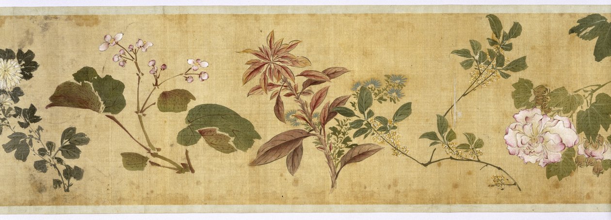 Hundra blommor, tidigt 1600-tal (målat siden) (detalj: se även 207347-58) av Jiayan Chen