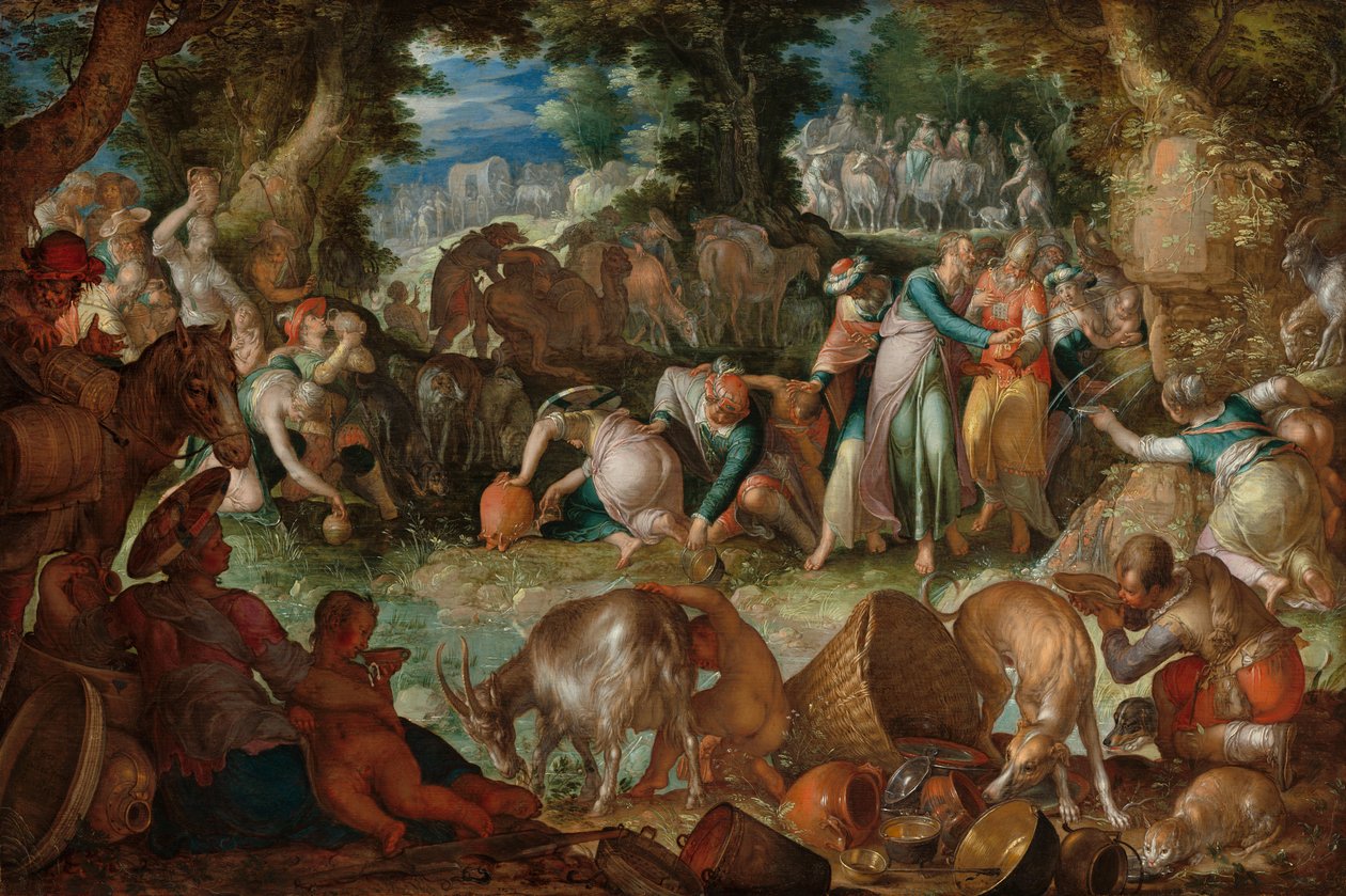Moses Striking the Rock av Joachim Wtewael or Utewael