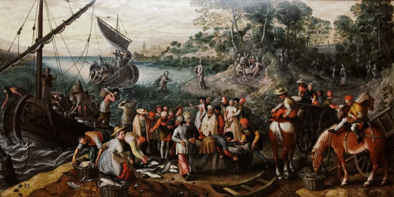 Det mirakulösa utbudet av fiskar av Joachim Beuckelaer