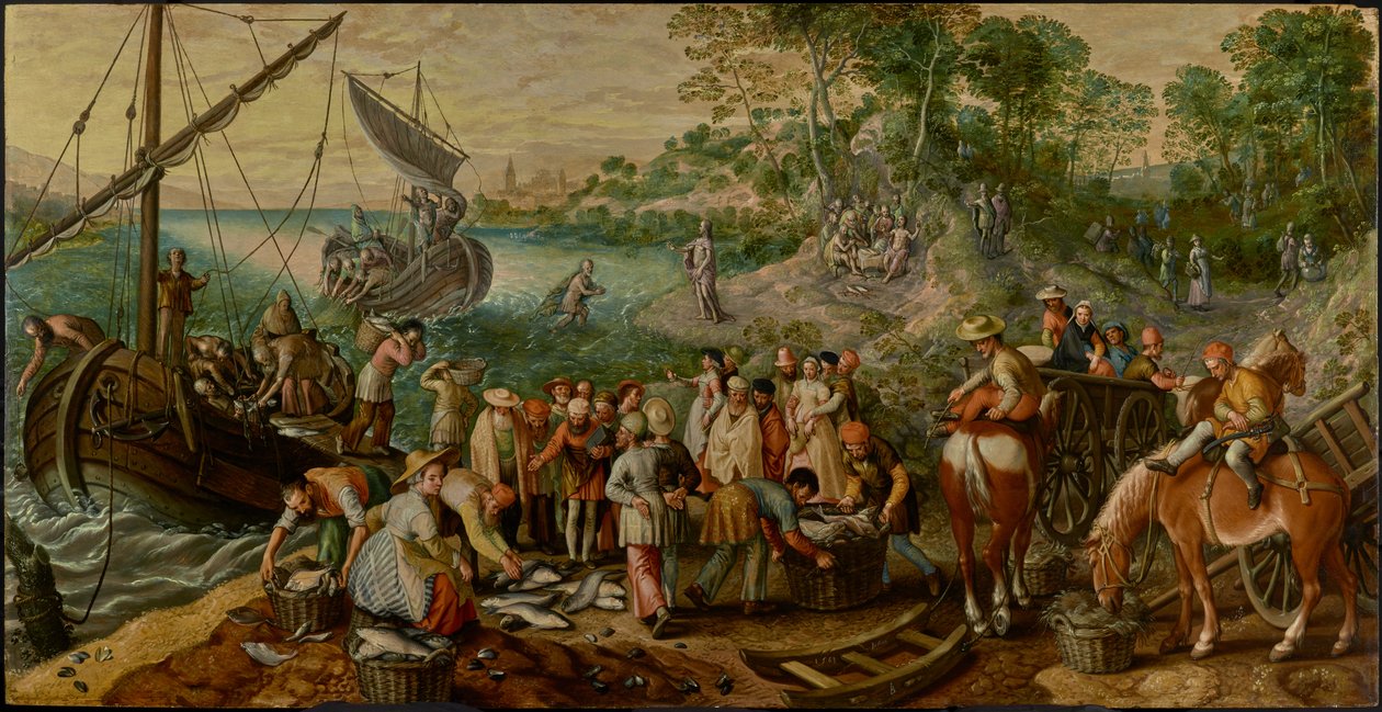 Det mirakulösa utbudet av fiskar av Joachim Beuckelaer