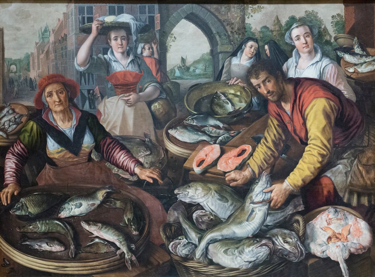 De fyra elementen: vatten av Joachim Beuckelaer or Bueckelaer