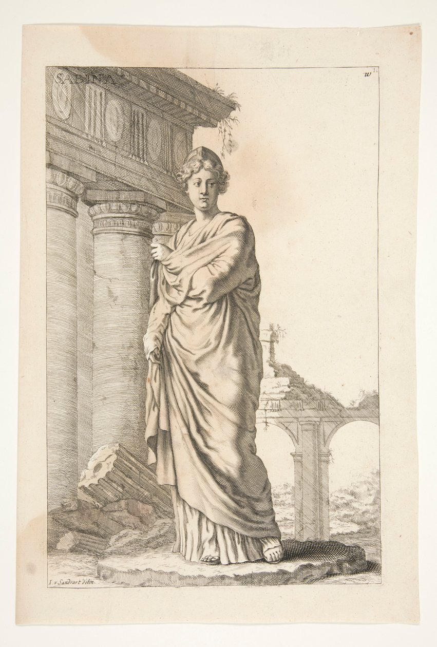 Sabina, från Ancient Sculptures Admired av Joachim von Sandrart