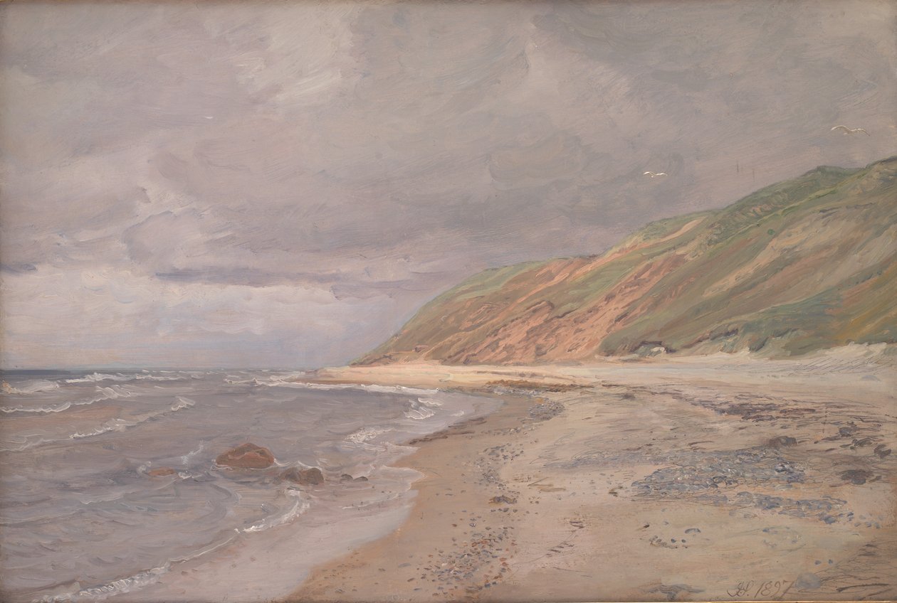 Tisvilde strand. Grått väder av Joakim Frederik Skovgaard