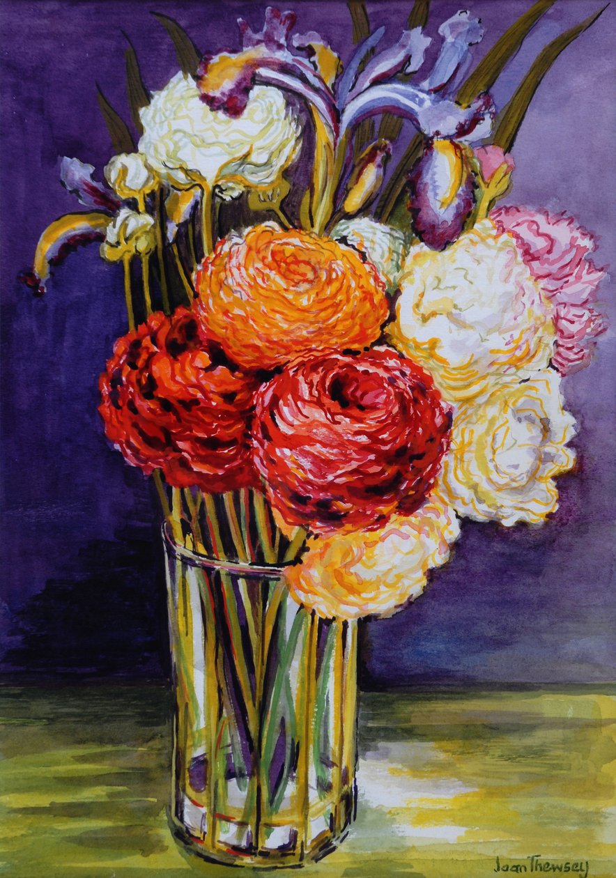 Ranunculus in a Glass 2000 av Joan Thewsey