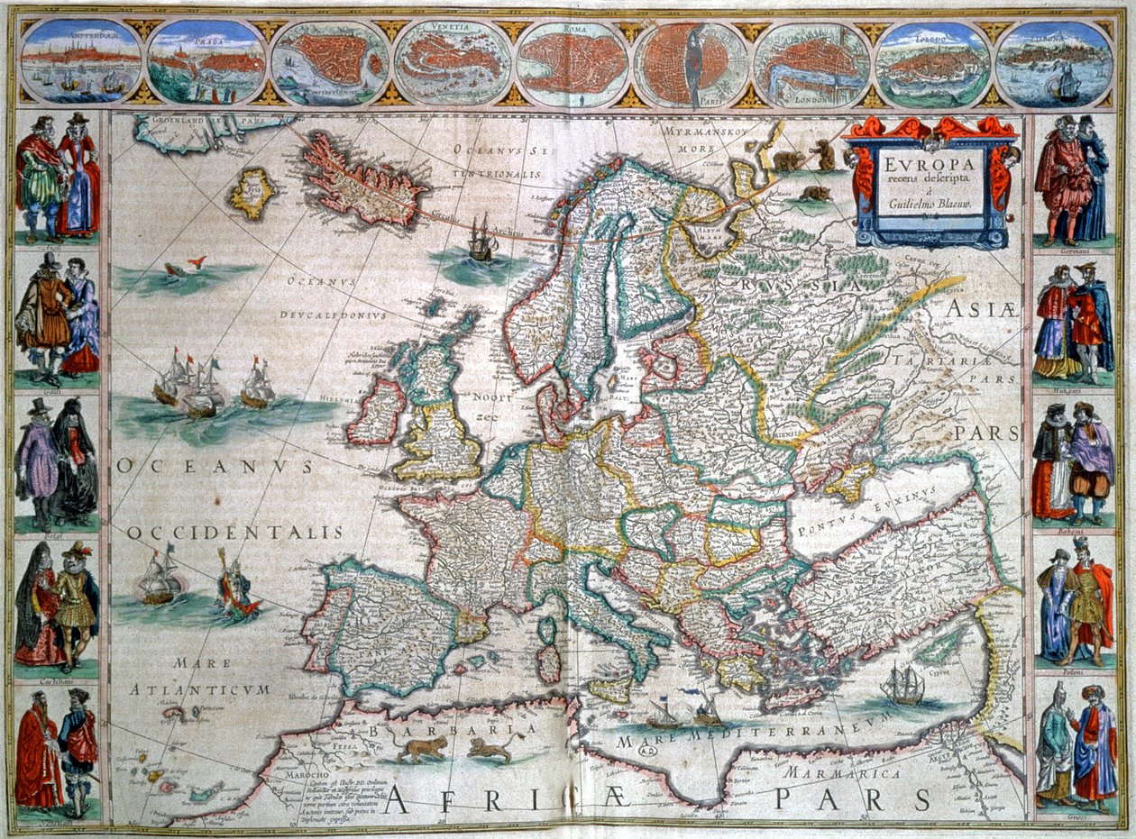 Karta över Europa av Joan Blaeu