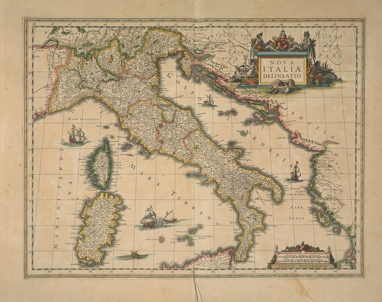 Karta över Italien av Joan Blaeu av Joan Blaeu