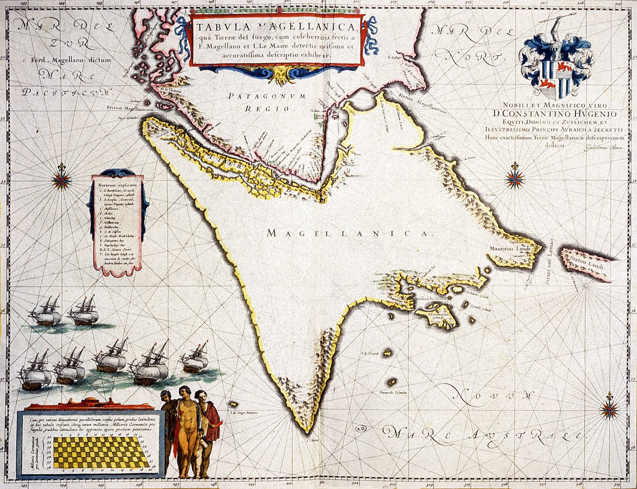 Tabula Magellanica : karta över Magellansundet av Joan Blaeu