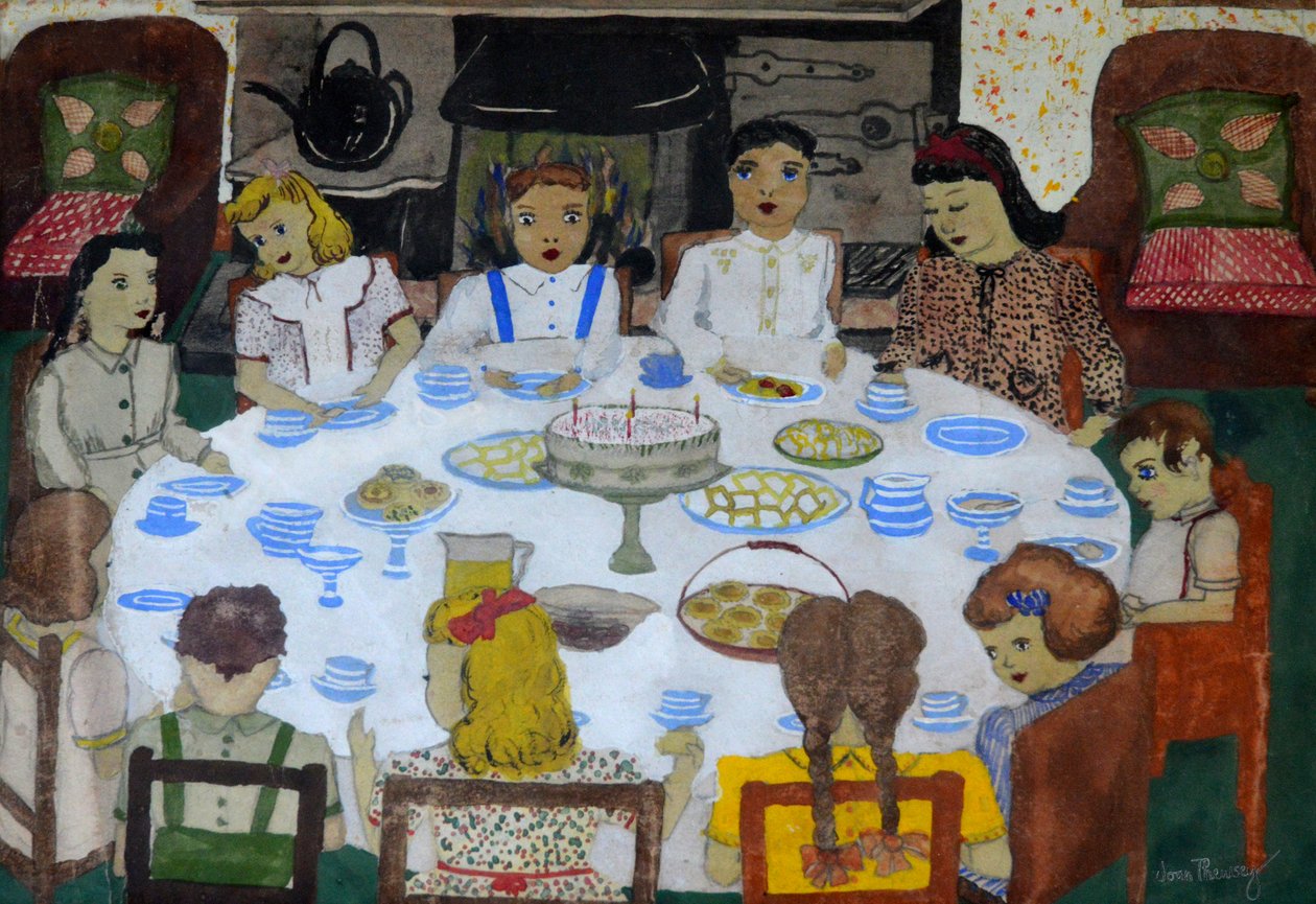 Barnfest, 1947 (gouache) av Joan Thewsey