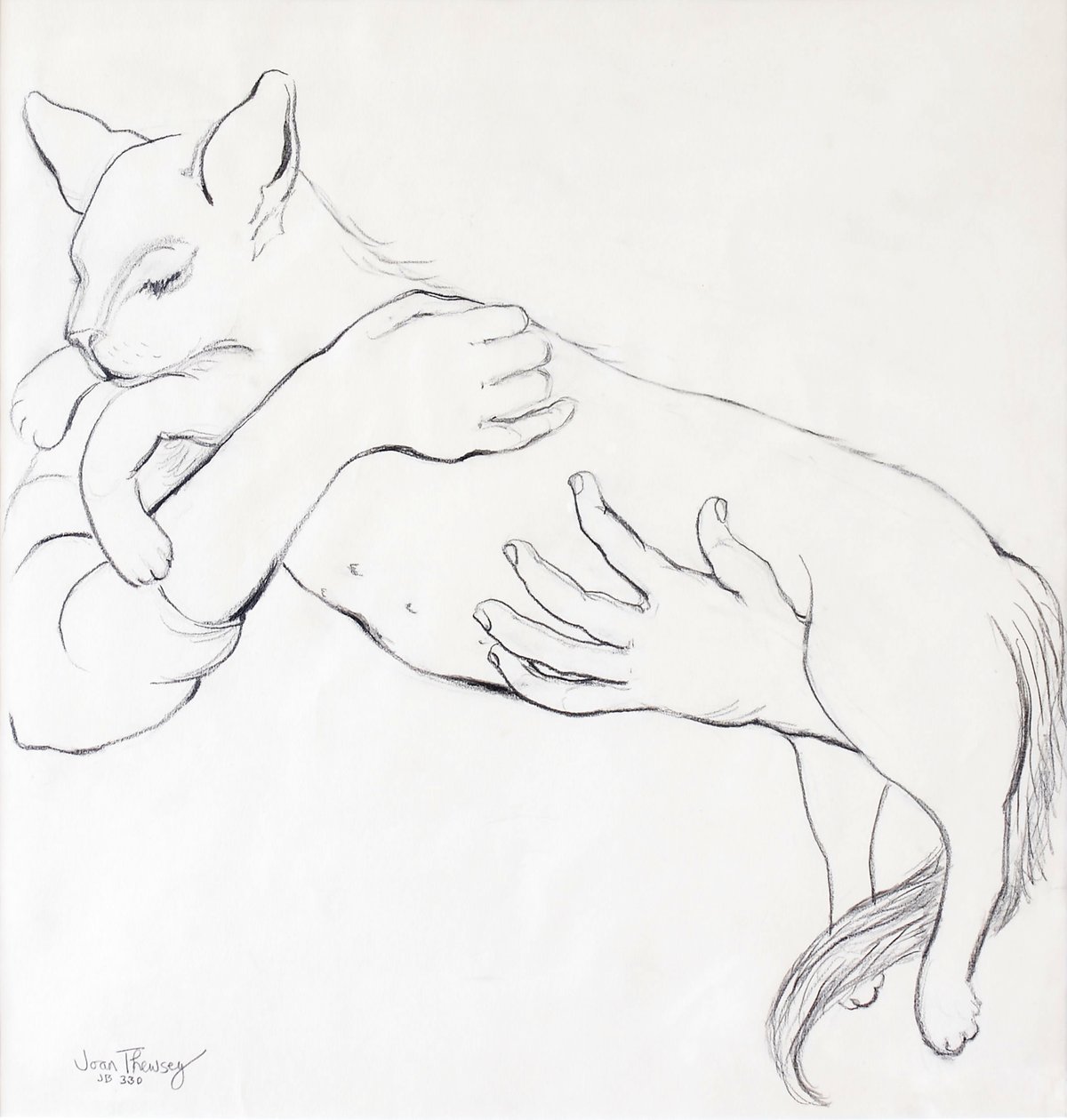 Cuddly Cat, 2000, (penna) av Joan Thewsey