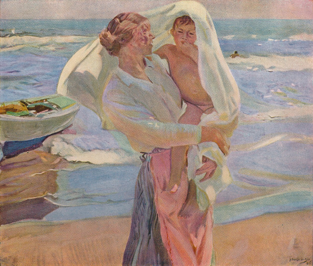 Efter bad, 1915, 1932 av Joaquín Sorolla