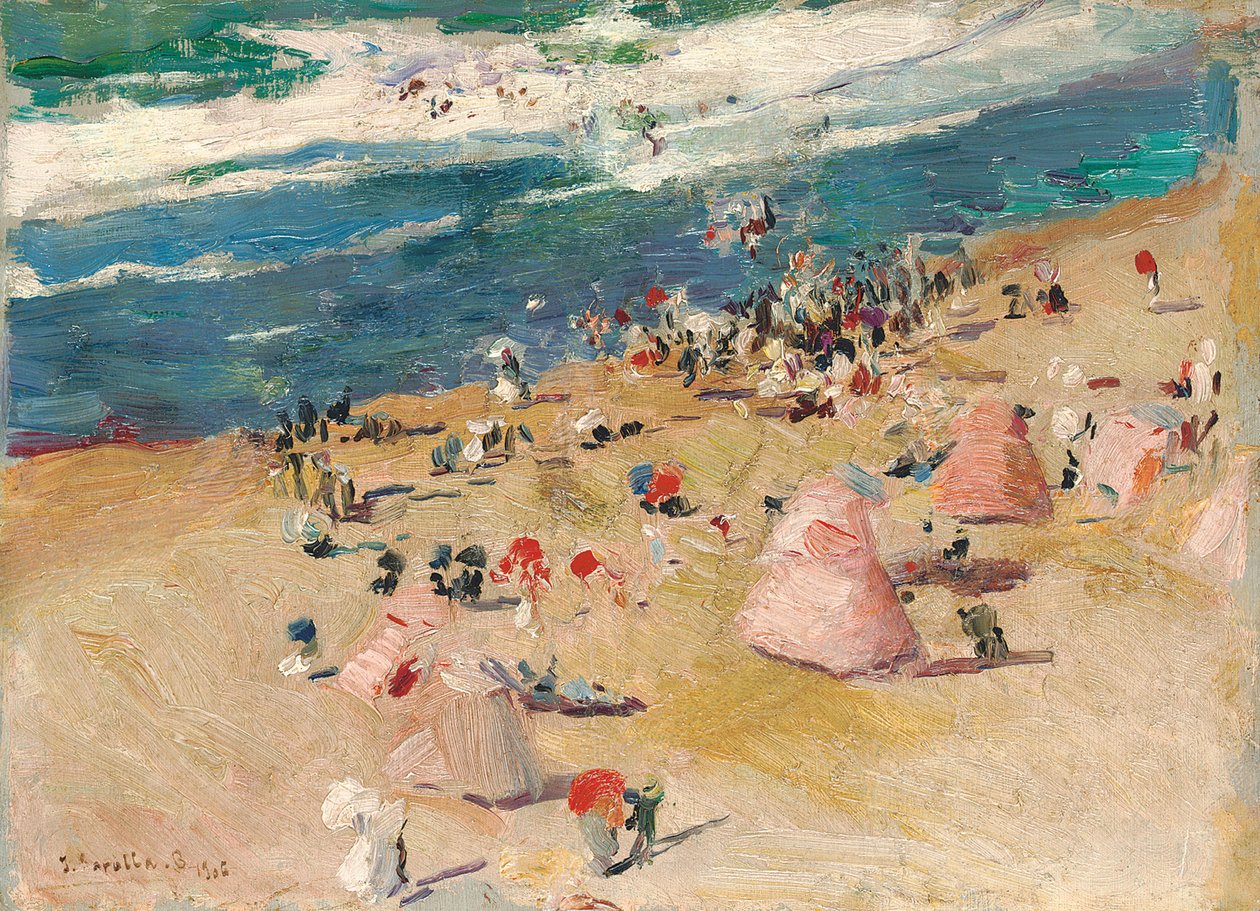 Stranden i Biarritz, 1906 av Joaquín Sorolla