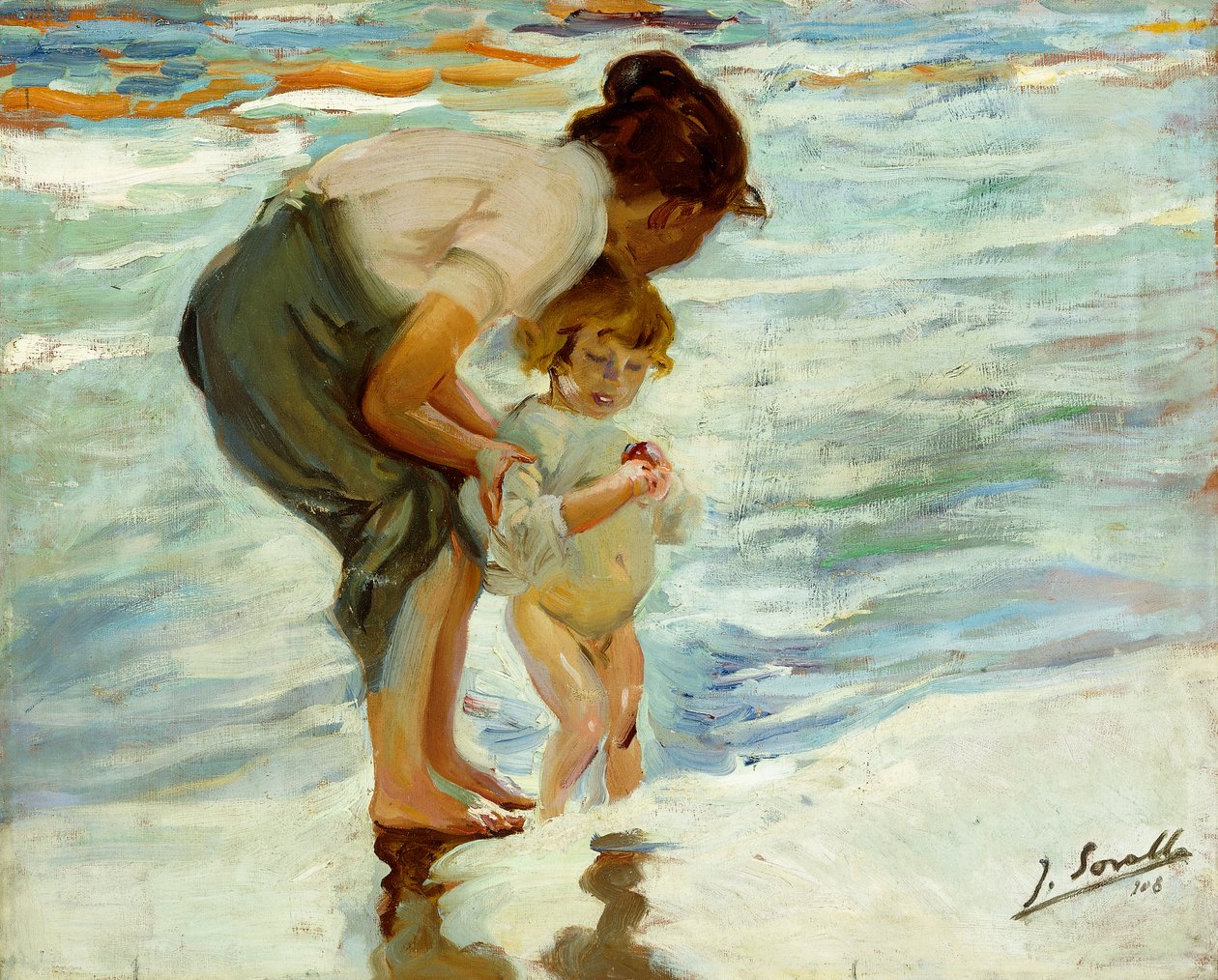 På stranden, 1908 av Joaquín Sorolla