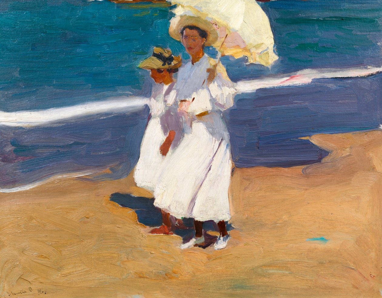 En la playa  av Joaquín Sorolla