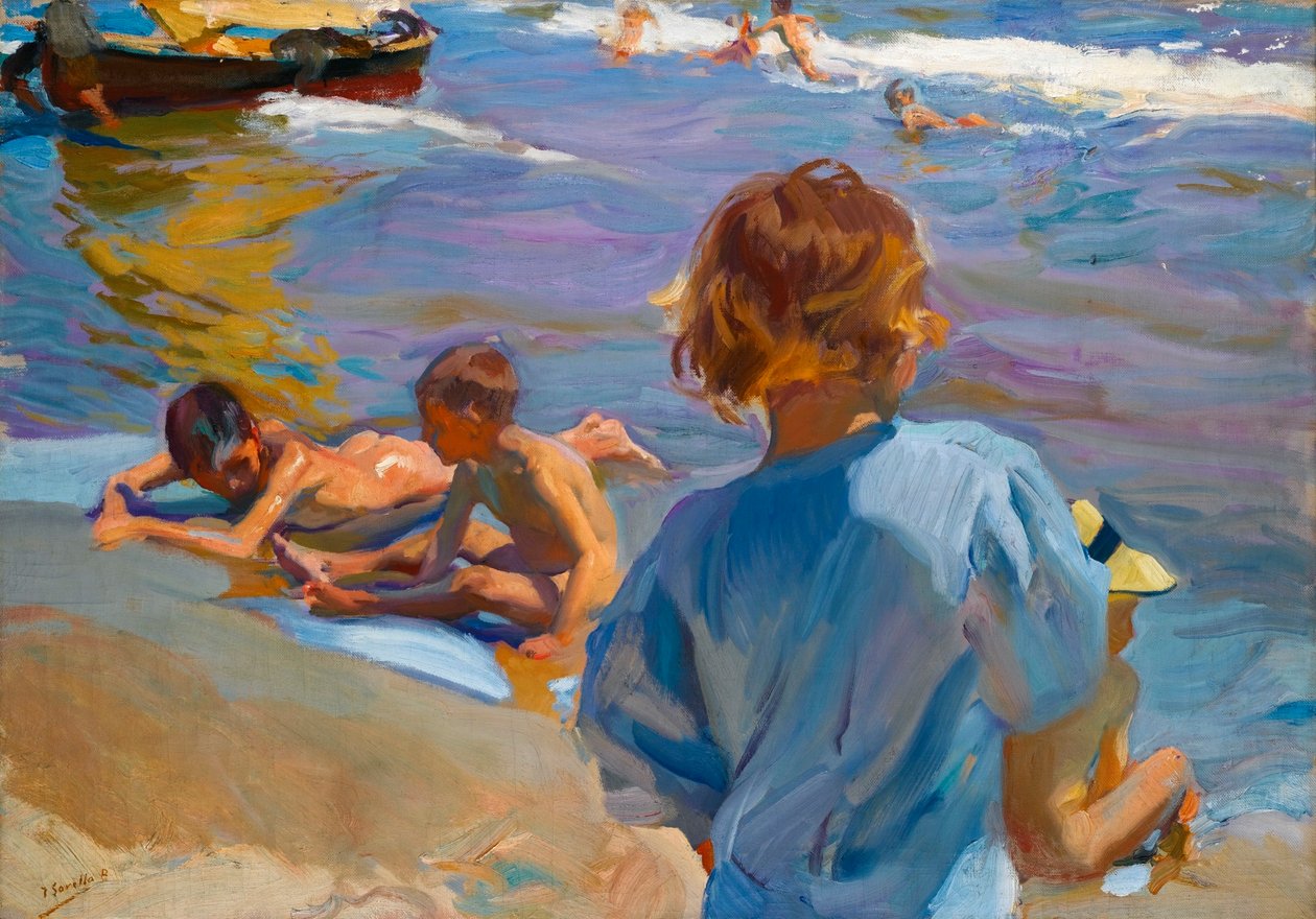 Niños en la playa, Valencia av Joaquín Sorolla