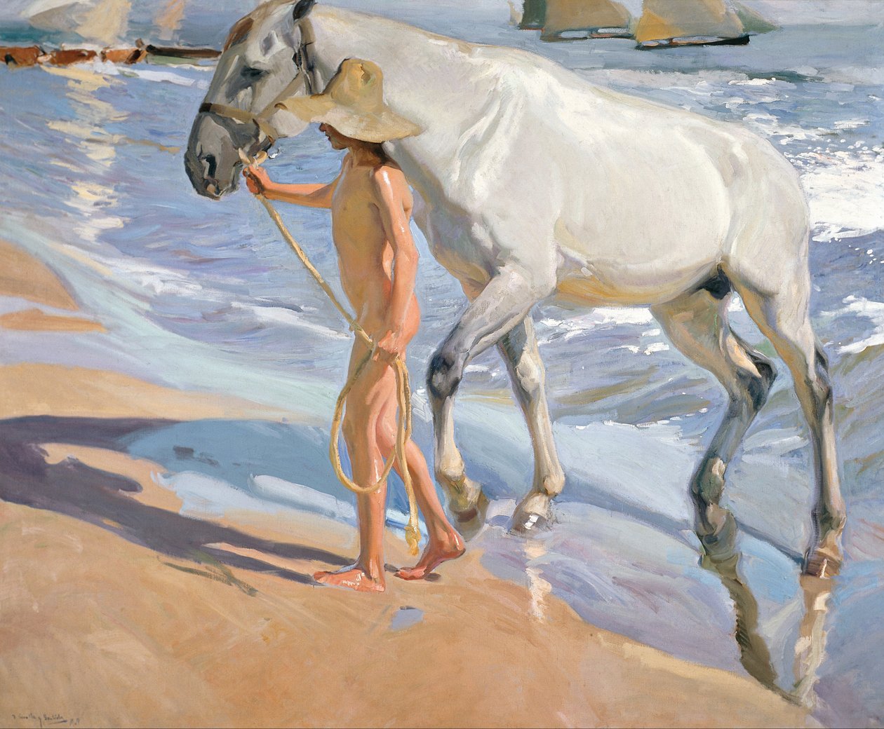 Hästbadet av Joaquín Sorolla