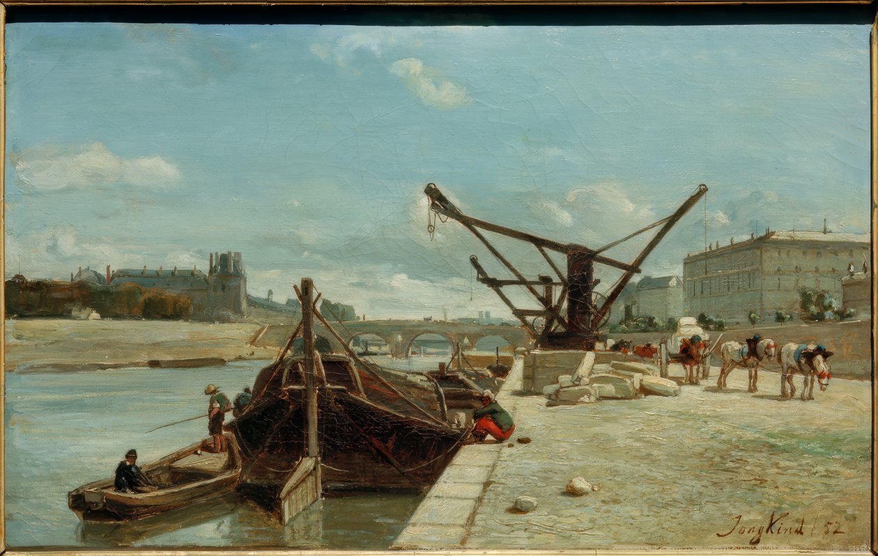 Pont Royal, sett från Quai d’Orsay av Johan Barthold Jongkind