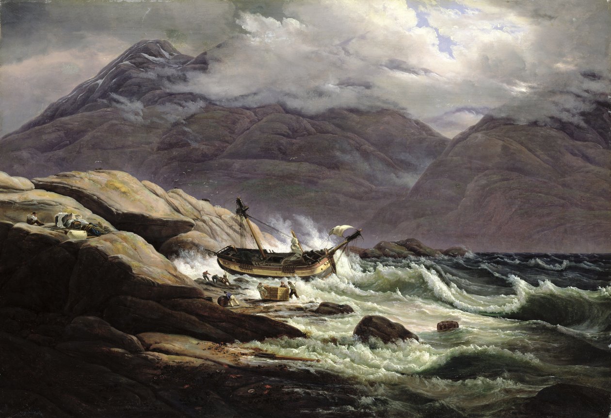 Skeppsbrott på norska kusten, 1831 av Johan Christian Dahl