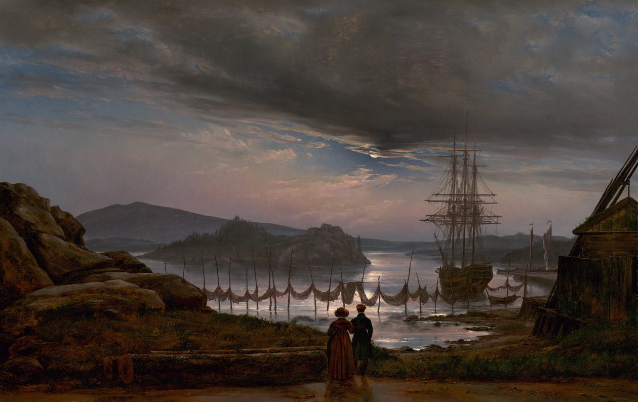 View from Vaekero near Christiania av Johan Christian Dahl