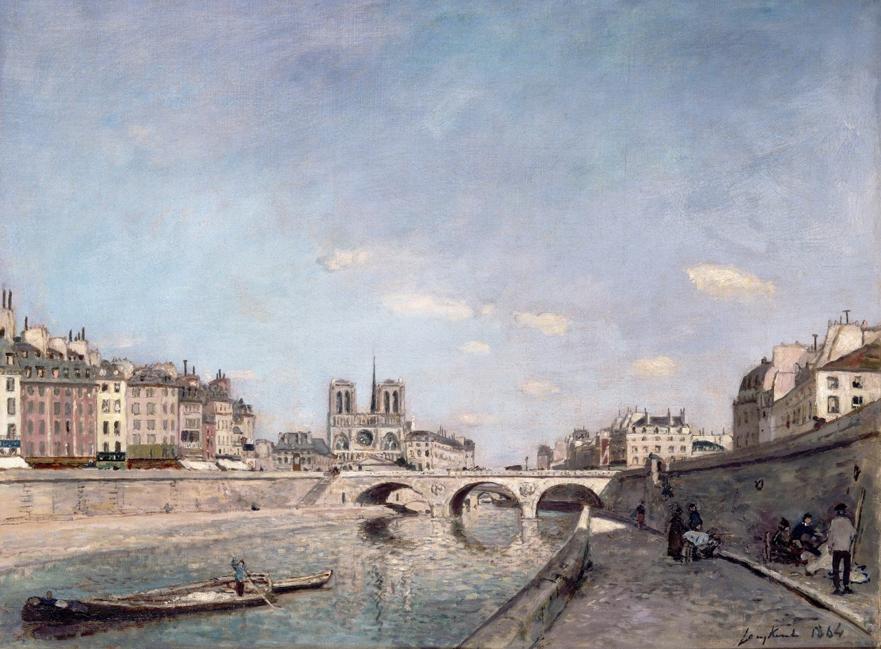 The Seine and Notre-Dame in Paris av Johan Barthold Jongkind