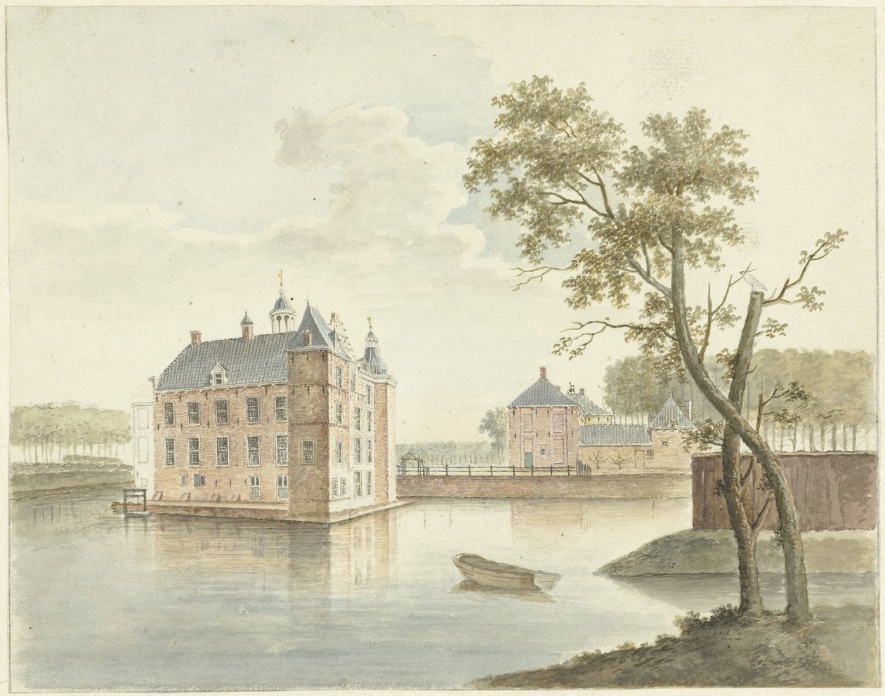 Utsikt över okänt slott av Johan Antonie Kaldenbach