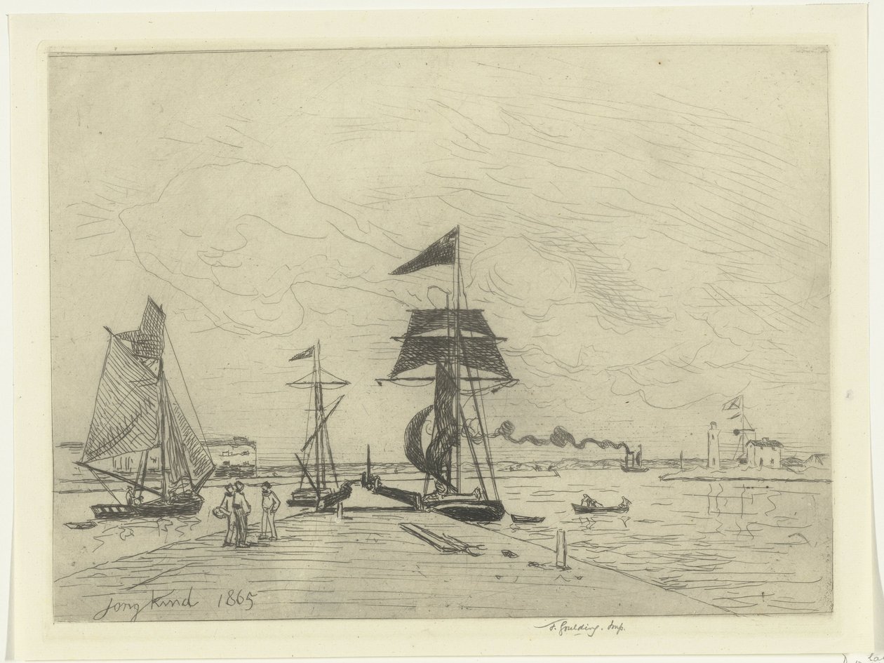 Brygga vid Honfleur av Johan Barthold Jongkind