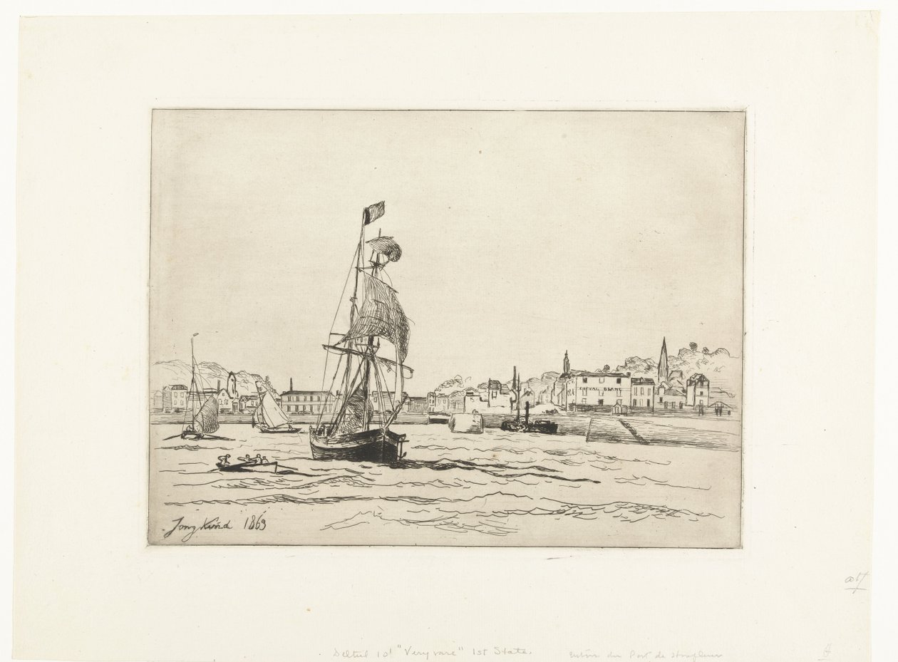 Hamnen i Honfleur av Johan Barthold Jongkind