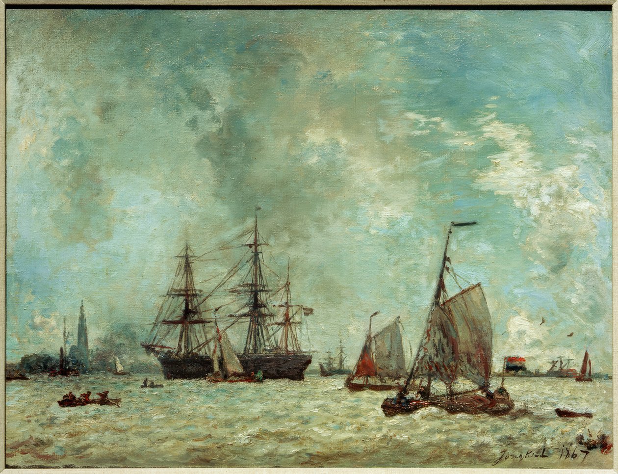 Hamnen i Antwerpen av Johan Barthold Jongkind