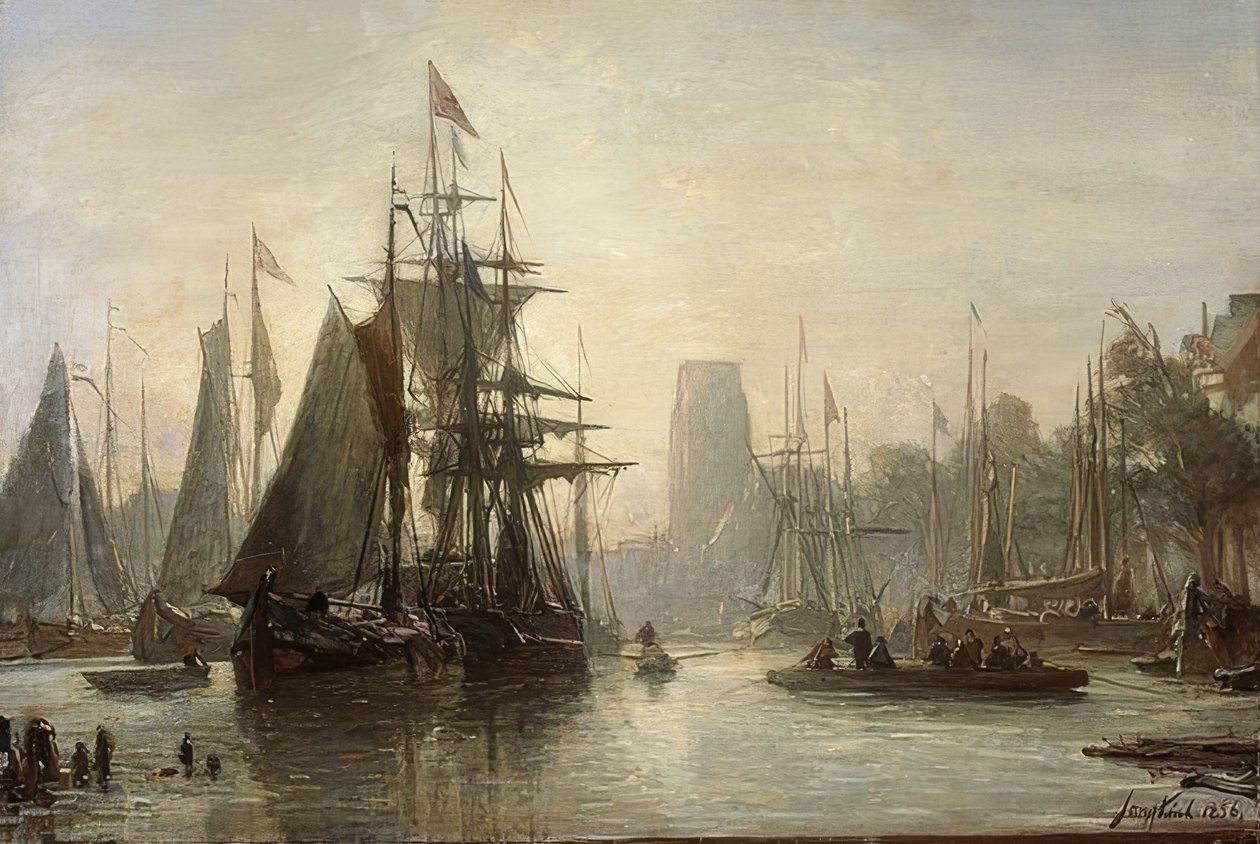 Rotterdams hamn. 1856 av Johan Barthold Jongkind