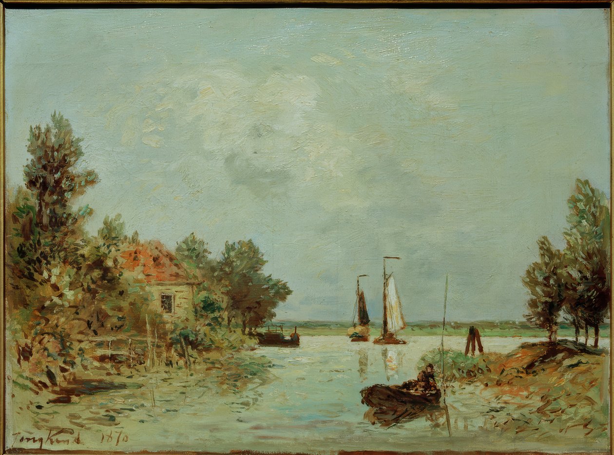 Meuse nära Dordrecht av Johan Barthold Jongkind