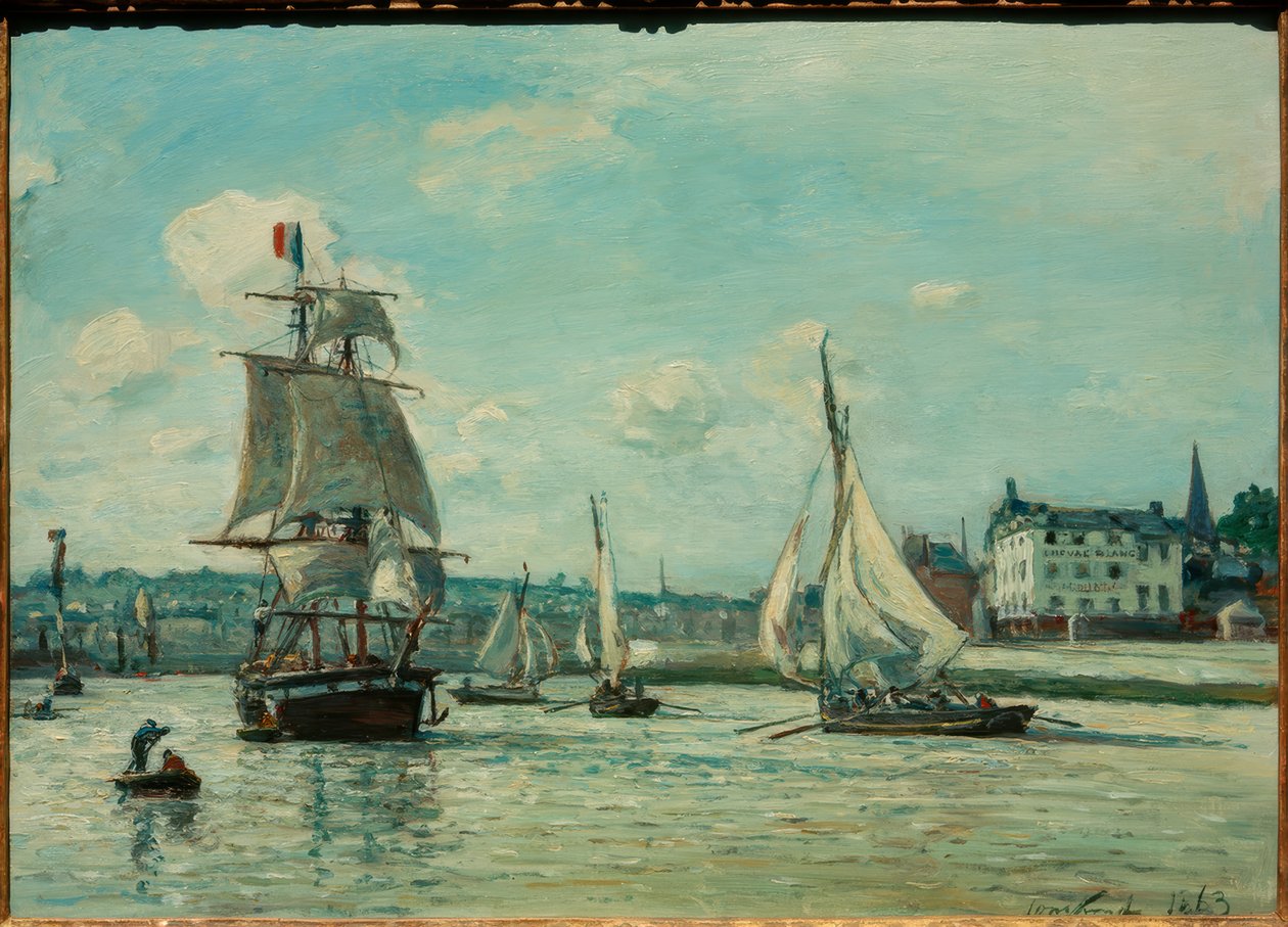 In i hamnen i Honfleur av Johan Barthold Jongkind