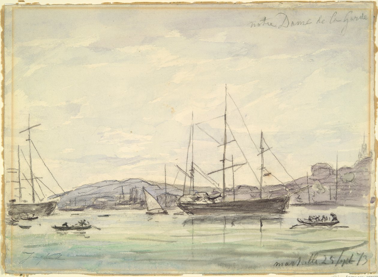 Hamnscenen, Marseille av Johan Barthold Jongkind