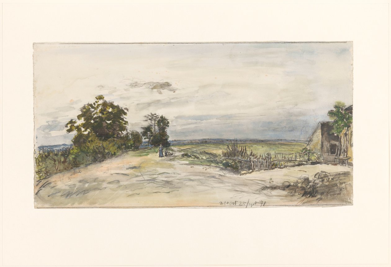 Landskap vid Nevers av Johan Barthold Jongkind