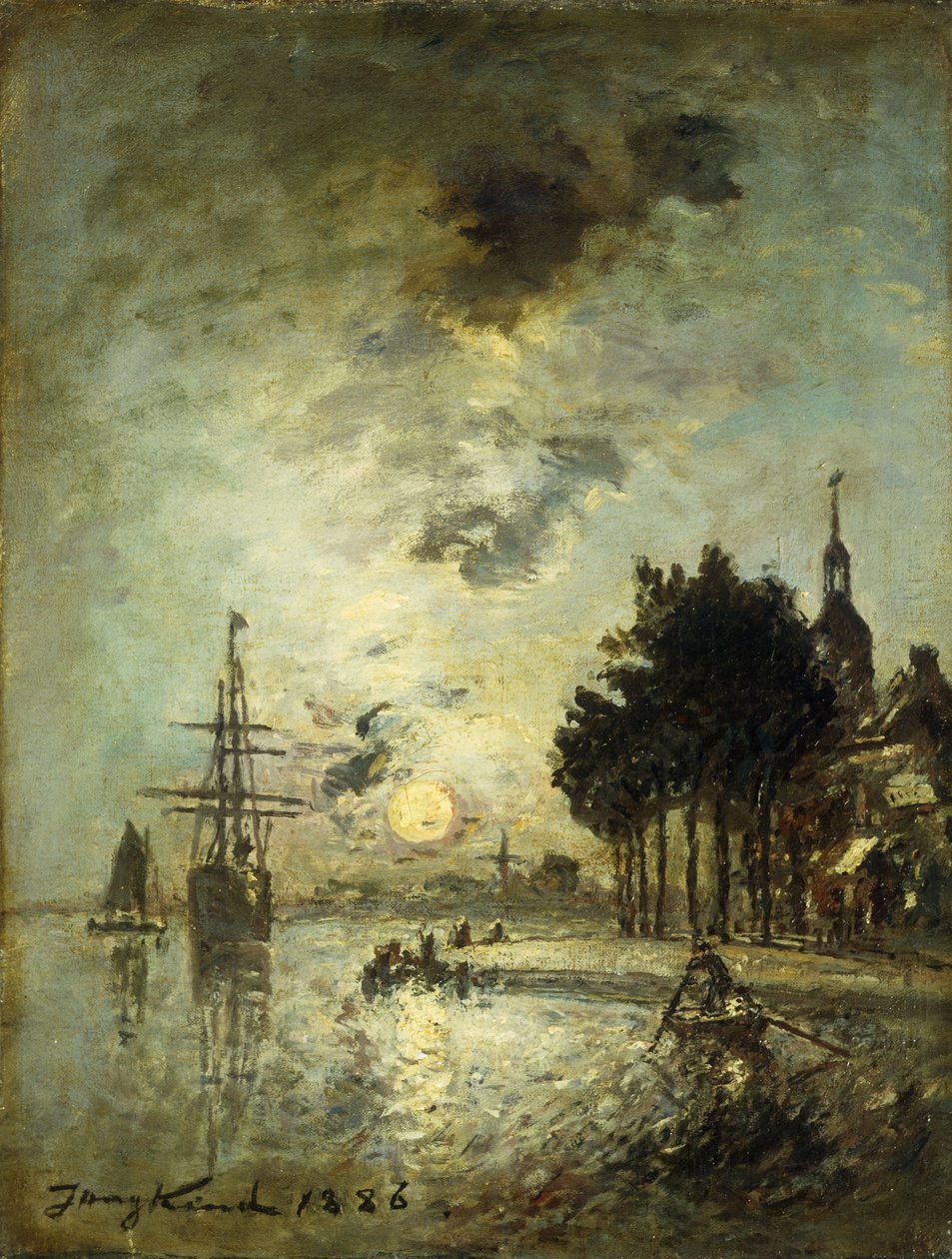 Månsken; Månsken, 1886 av Johan Barthold Jongkind