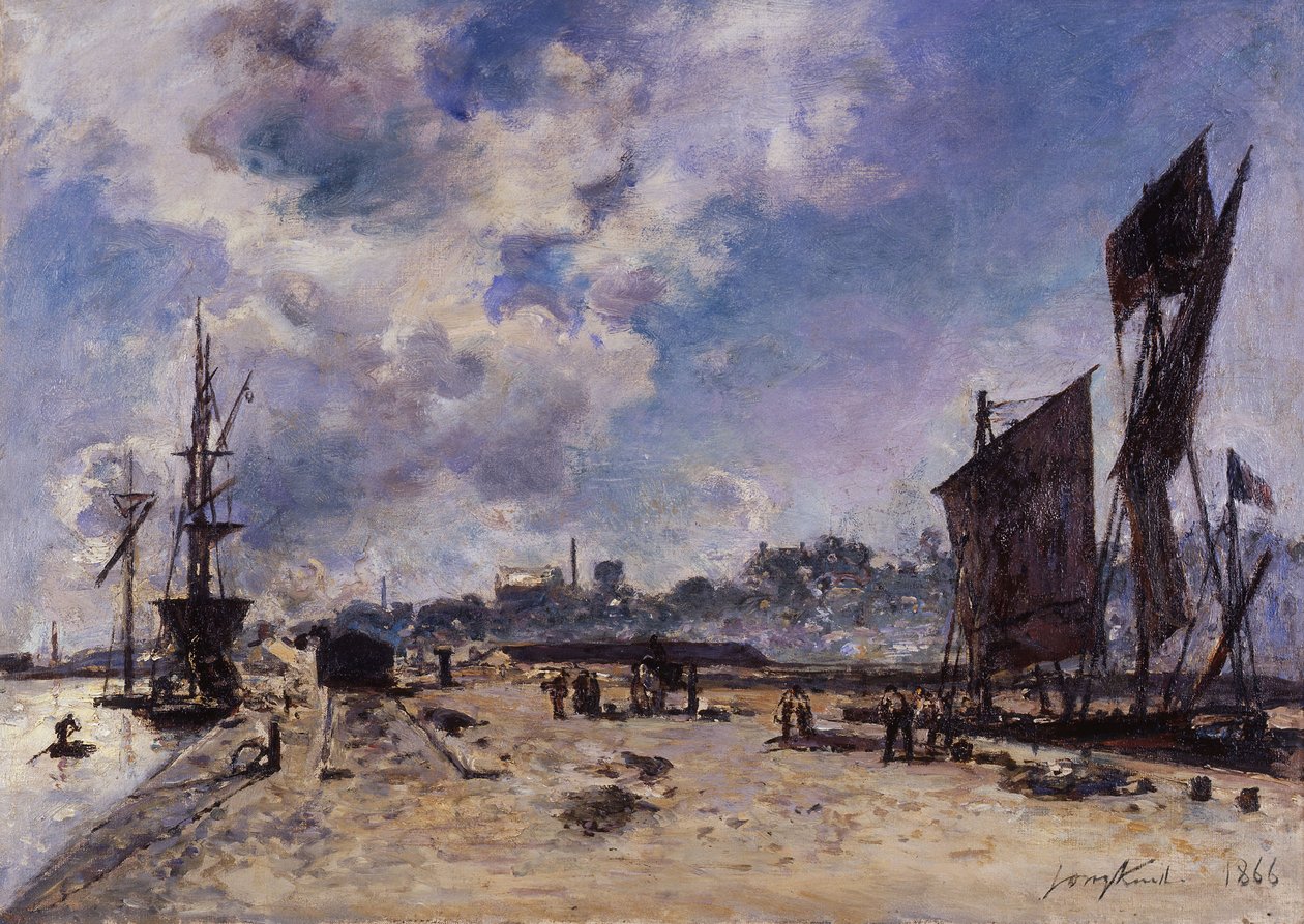 Kajen vid Honfleur av Johan Barthold Jongkind