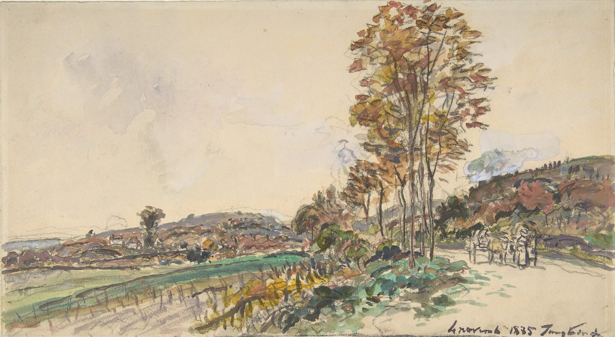 Väg nära La Côte-Saint-André, 1885. av Johan Barthold Jongkind