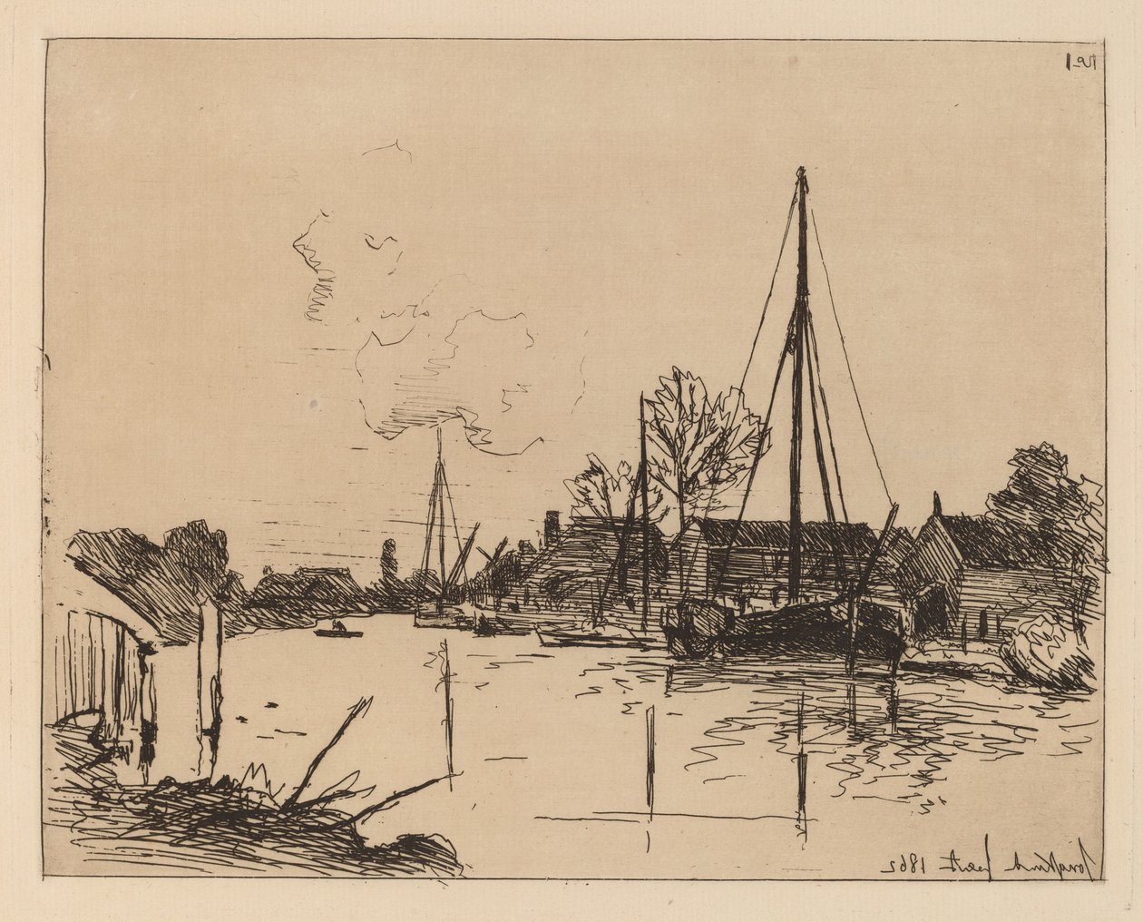 Kanalen (Le Canal) av Johan Barthold Jongkind