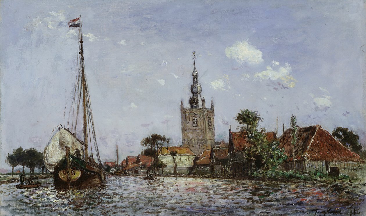 Kyrkan i Overschie, 1866. av Johan Barthold Jongkind