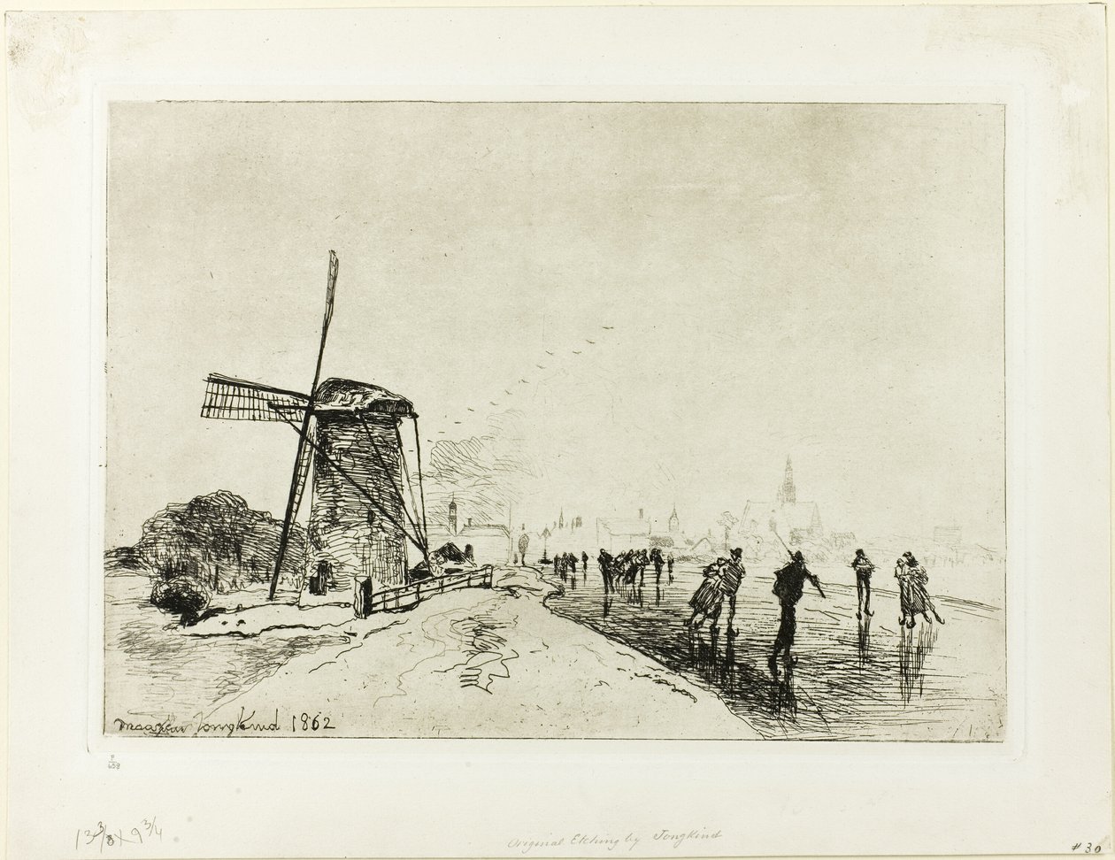 Utsikt över staden Maassluis av Johan Barthold Jongkind