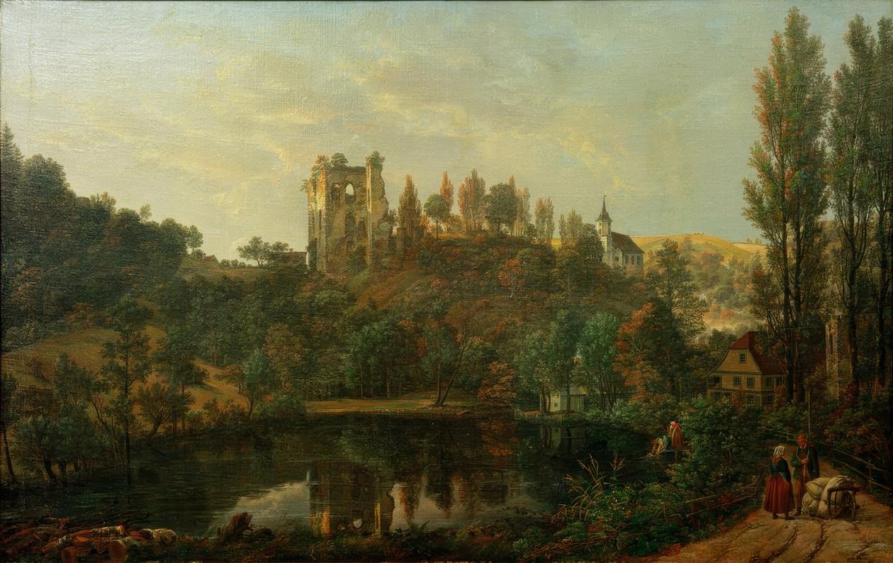 Utsikt över Tharandts slottsruin av Johan Christian Dahl
