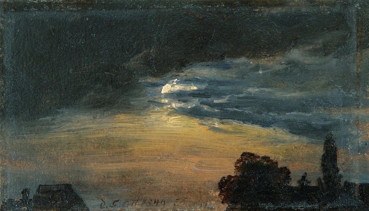 Moln i månsken av Johan Christian Dahl