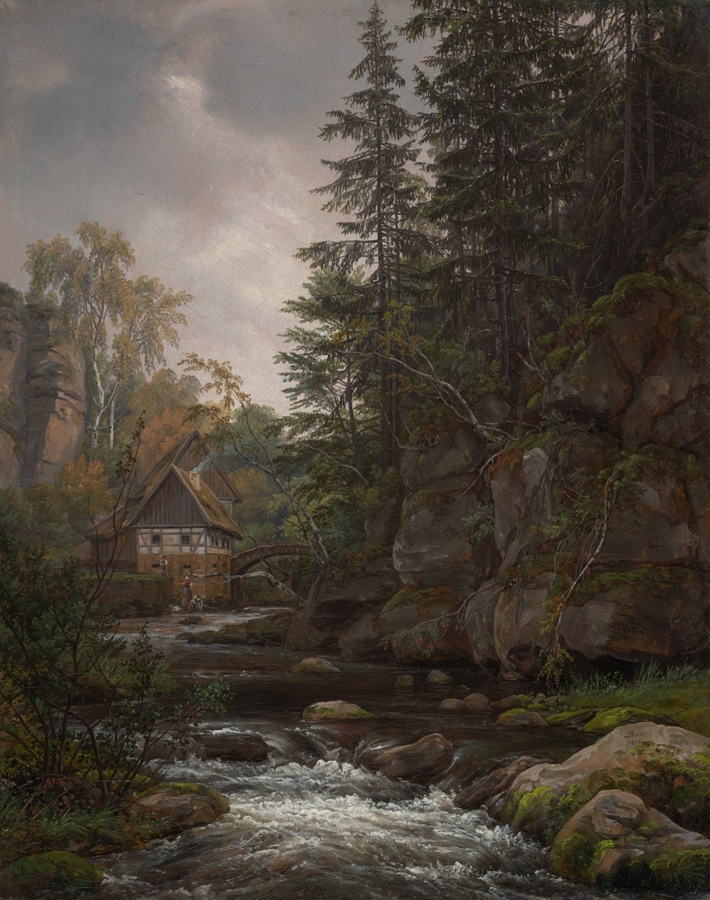 Lochmühle i Liebethaler Grund av Johan Christian Dahl