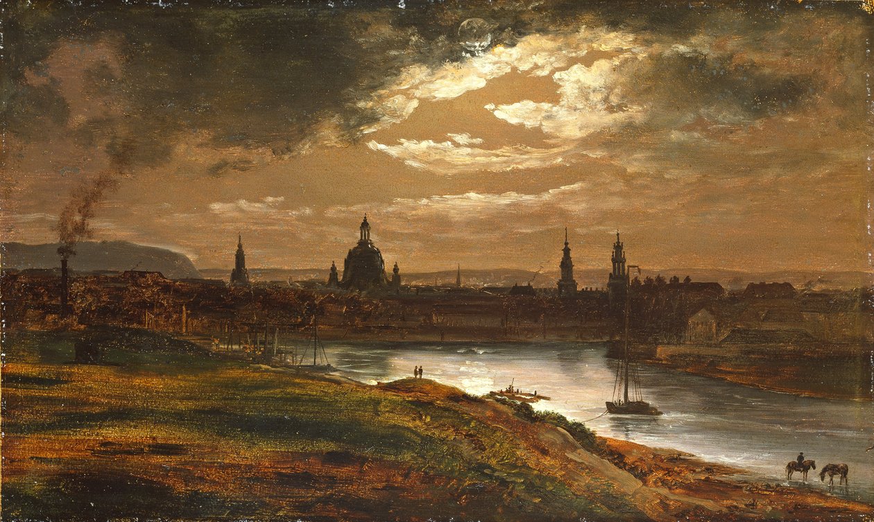Dresden i månskenet av Johan Christian Dahl