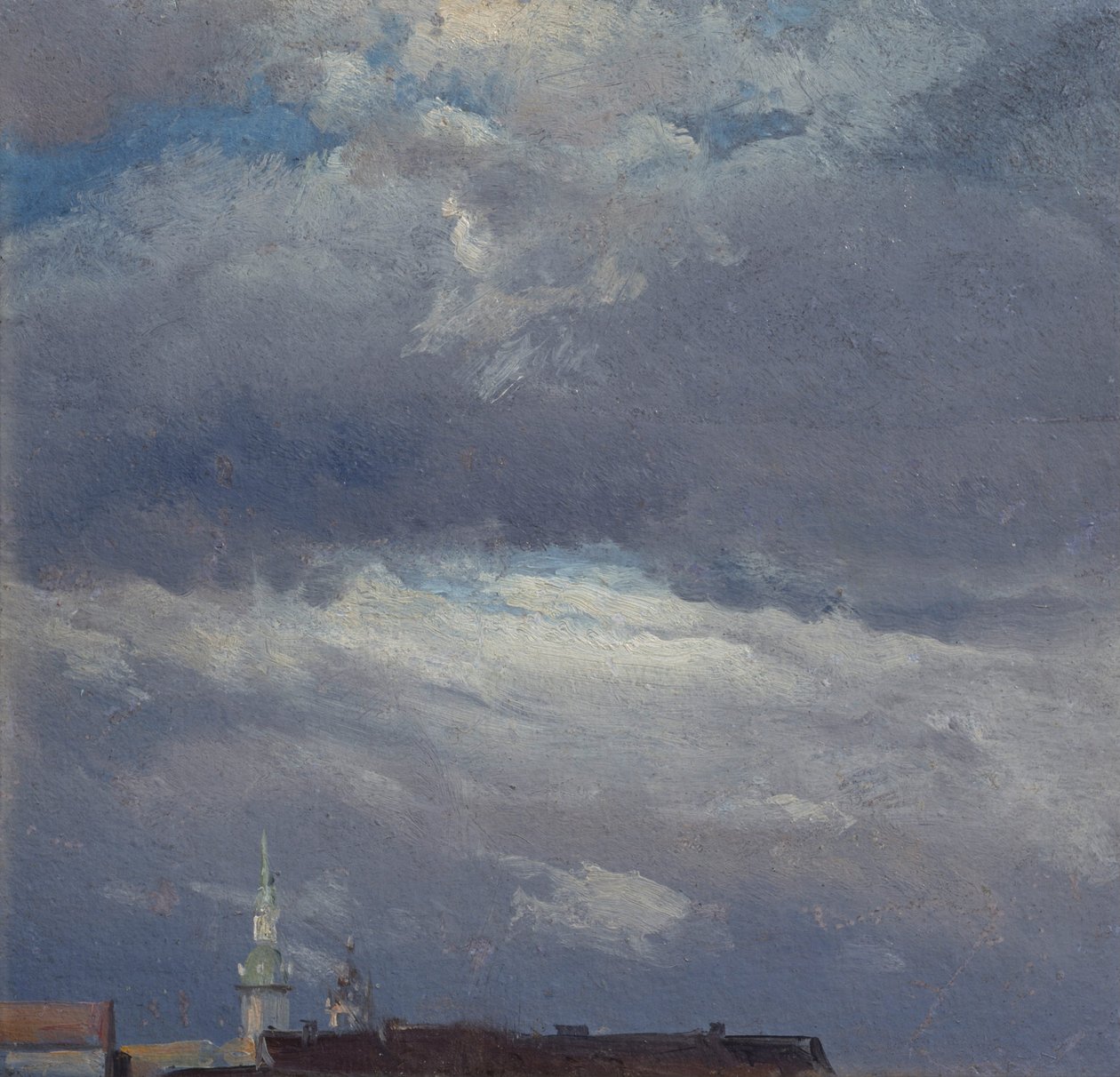 Stormmoln över slottstornet i Dresden av Johan Christian Dahl