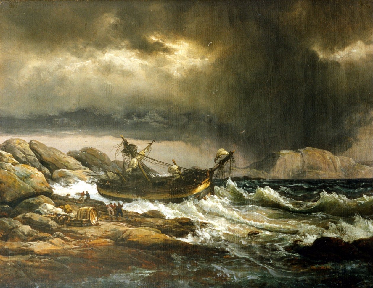 Skeppsbrott av Johan Christian Dahl