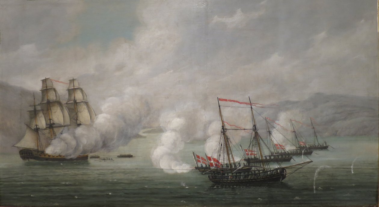 Sjöslaget vid Alvøen av Johan Christian Dahl