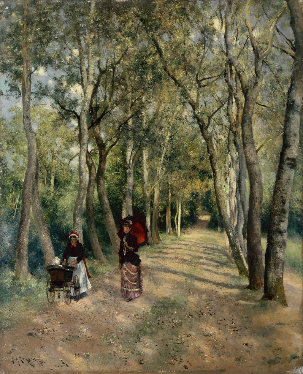 The Promenade (olja på panel) av Johan Ericson