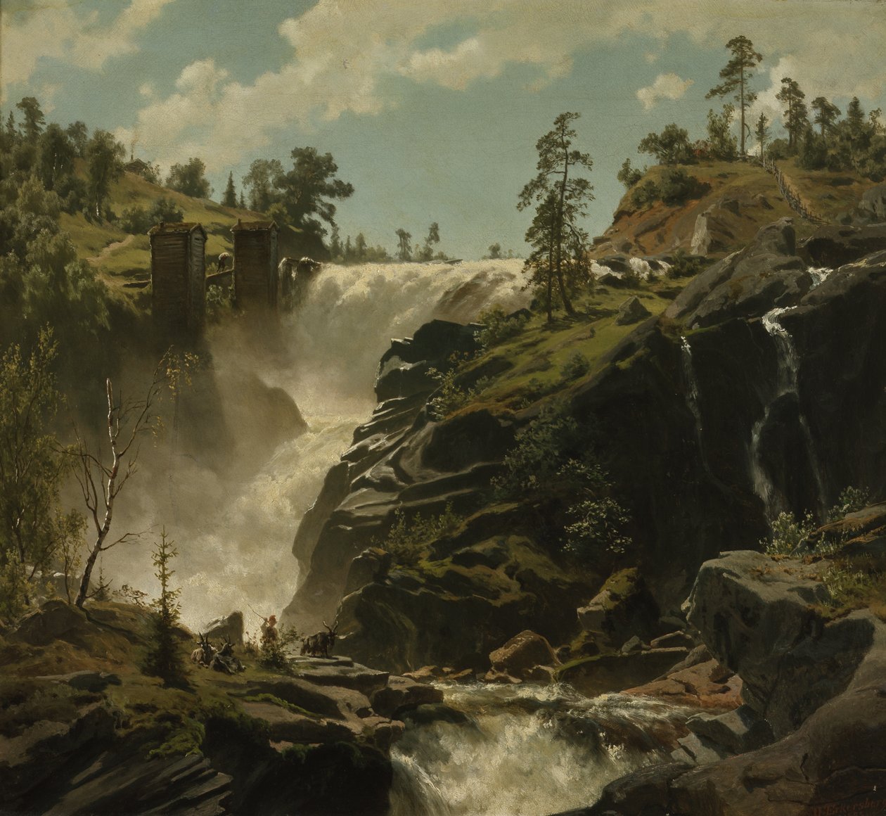 Landskap med vattenfall av Johan Fredrik Eckersberg
